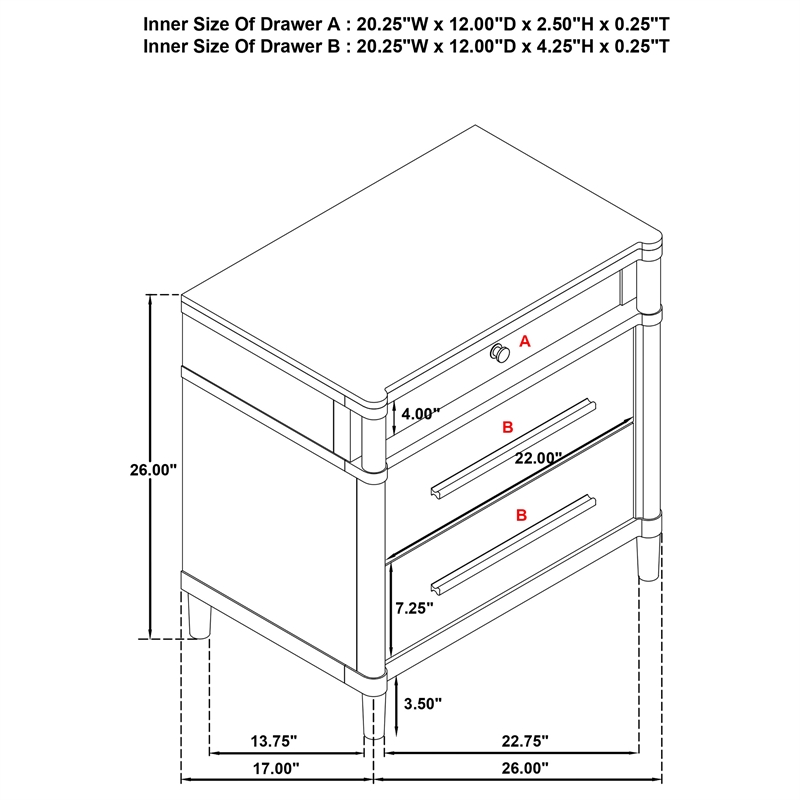 Coaster Gracemont 3-drawer Wood Bedroom Nightstand Bedside Table in White