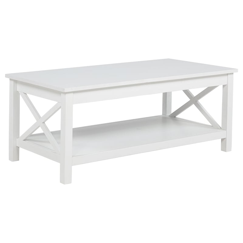 Coaster Skyview 2-piece Coastal Wood Lift Top Coffee Table Set in White
