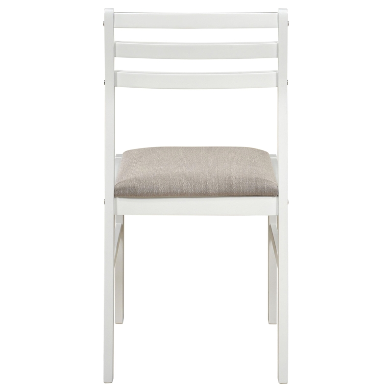 Coaster Bucknell 3-Piece Round Wood Drop Leaf Dining Table Set in White/Beige