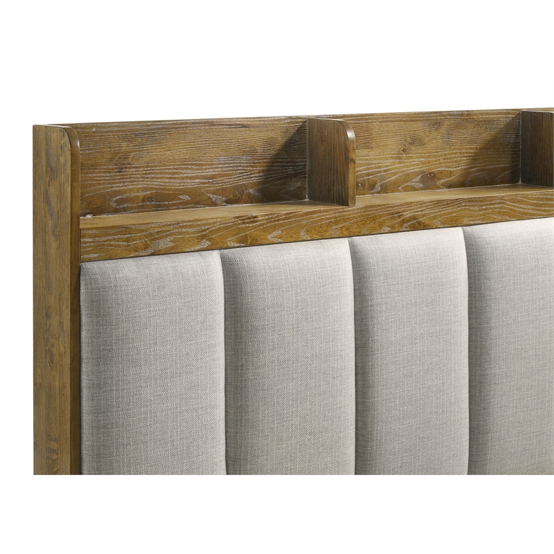 Coaster Henderson 4-Piece Wood Queen Bedroom Set in Medium Oak Brown