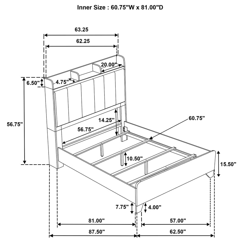 Coaster Henderson 4-Piece Wood Queen Bedroom Set in Medium Oak Brown