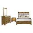 Coaster Henderson 4-Piece Wood Queen Bedroom Set in Medium Oak Brown