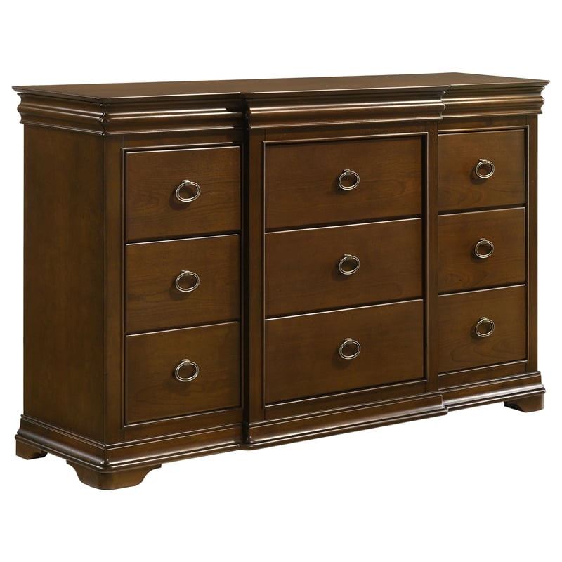 Coaster Garland 4-Piece Wood Queen Bedroom Set in Brown Cherry/Cream