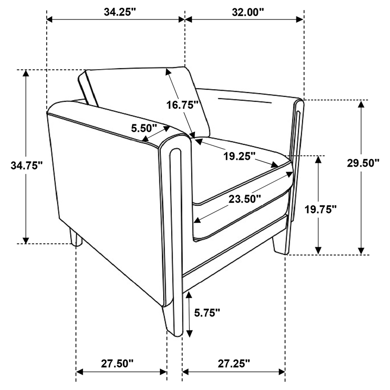 Coaster Islington 3-Piece Upholstered Fabric Panel Arm Sofa Set in Taupe Brown
