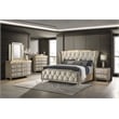 Coaster Lorient 5-Piece Velvet Queen Bedroom Set in Ivory/Camel Beige