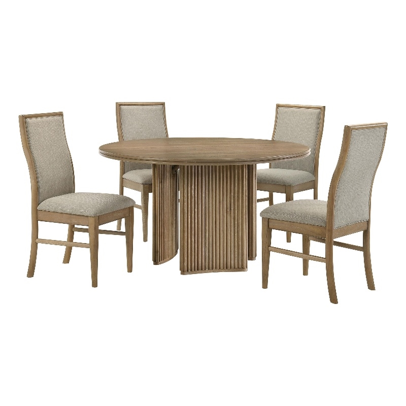 Coaster Adina 5-Piece Wood Dining Table Set in Distressed Light Brown/Barley