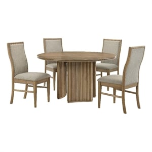 Coaster Adina 5-Piece Wood Dining Table Set in Distressed Light Brown/Barley