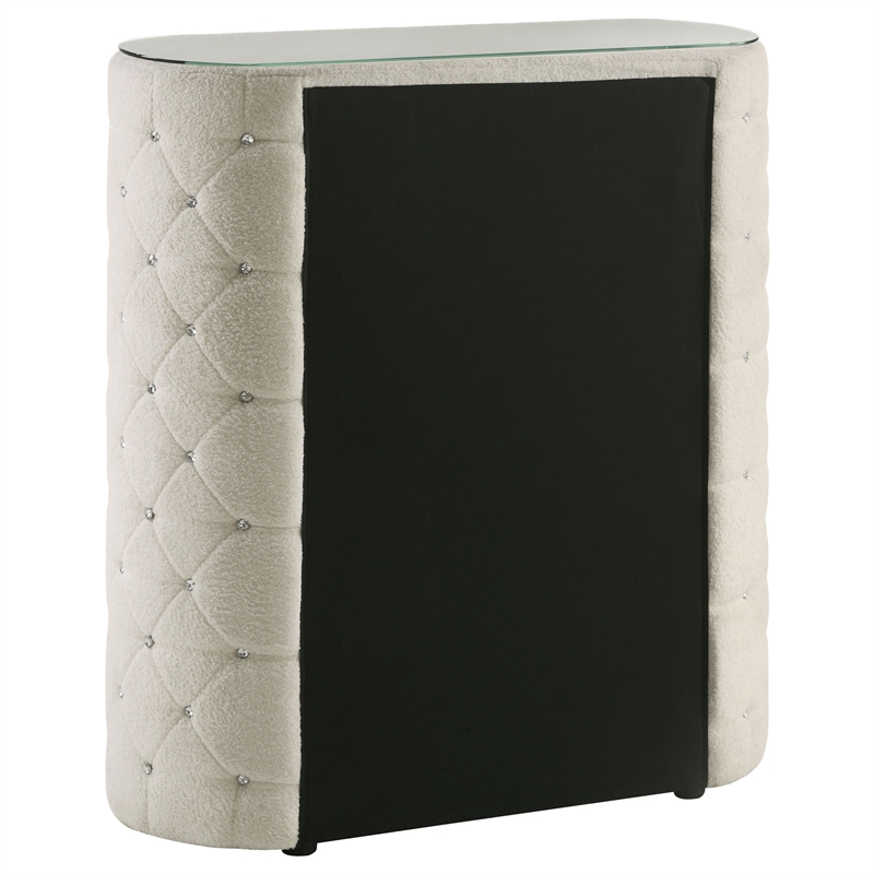 Coaster Sonya 5-Piece Modern Velvet Queen Bedroom Set in Ivory White