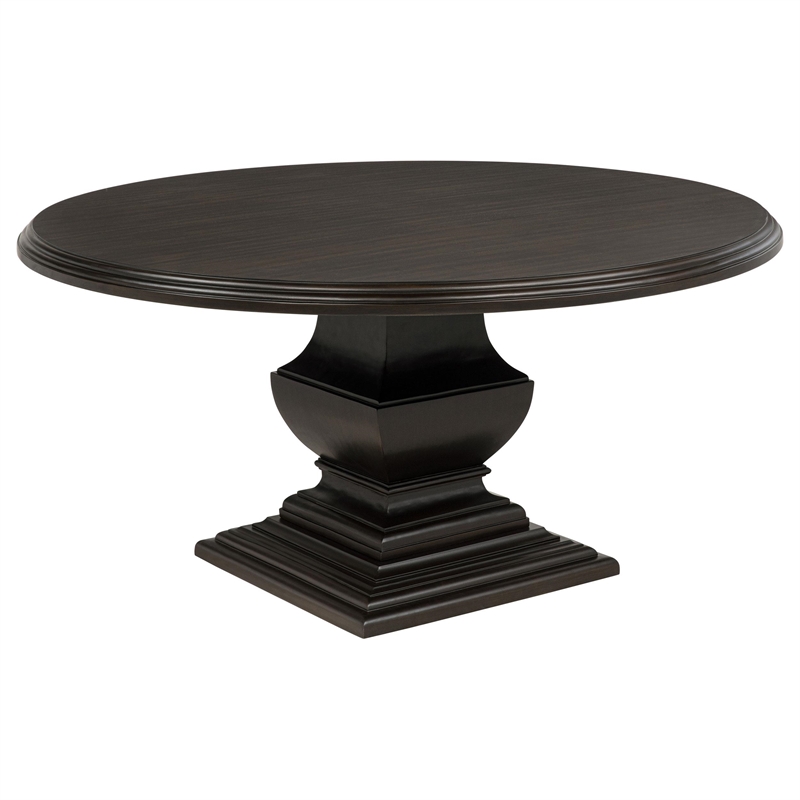 Coaster Twyla 5-Piece Round Wood Dining Room Table Set in Dark Cocoa Brown/Cream