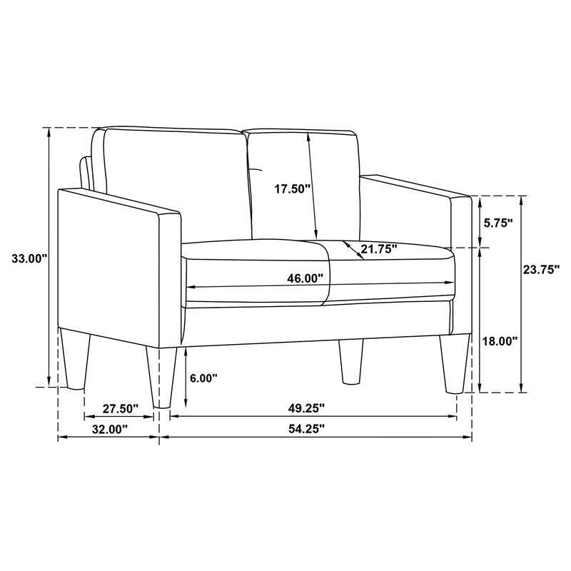 Coaster Ruth 2-Piece Upholstered Fabric Track Arm Sofa in Matcha Green