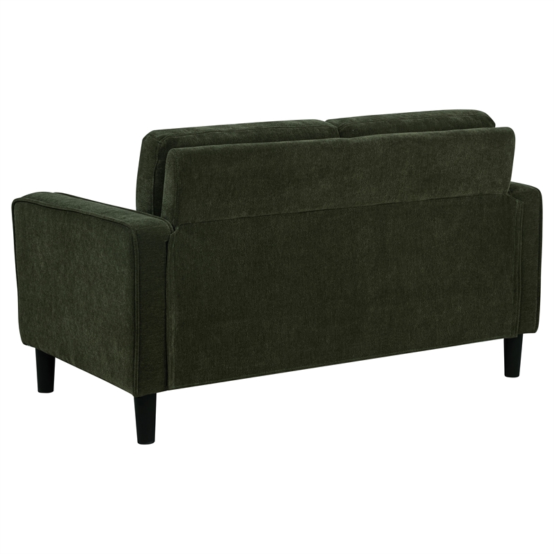 Coaster Ruth 2-Piece Upholstered Fabric Track Arm Sofa in Matcha Green