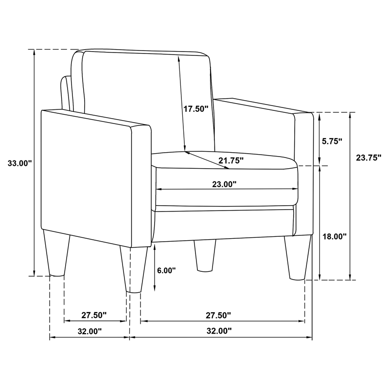 Coaster Ruth 3-Piece Upholstered Fabric Track Arm Sofa in Matcha Green