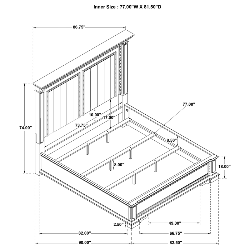 Coaster McKinney 5-Piece Wood Eastern King Bedroom Set in Vintage White