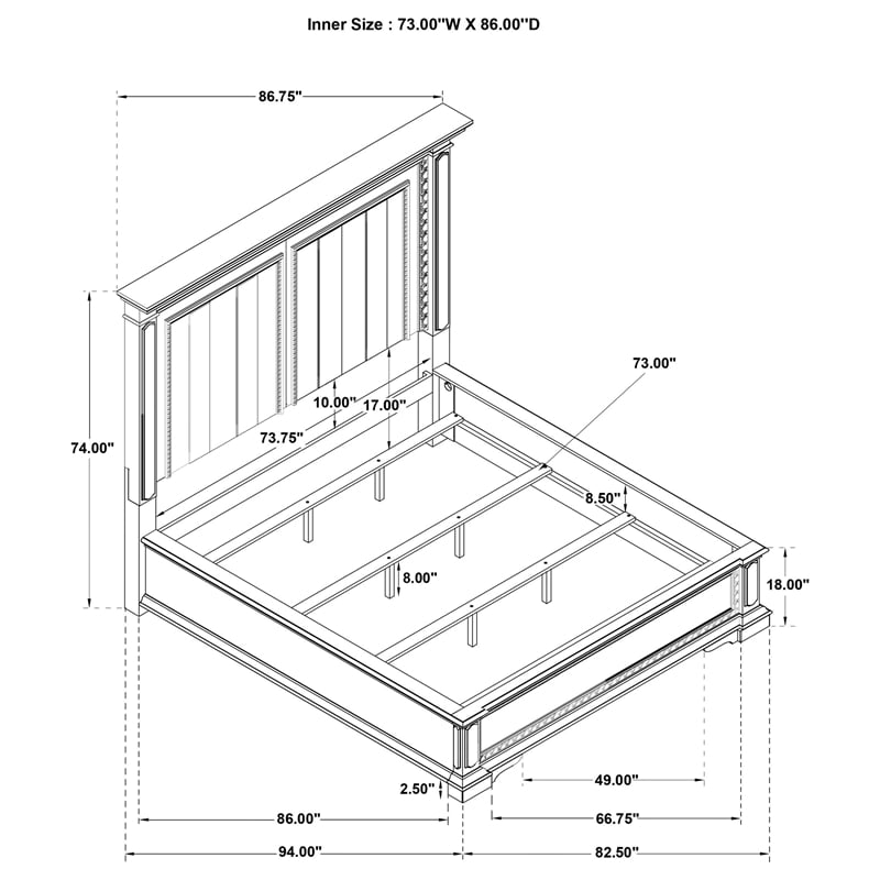 Coaster McKinney 5-Piece Wood California King Bedroom Set in Vintage White