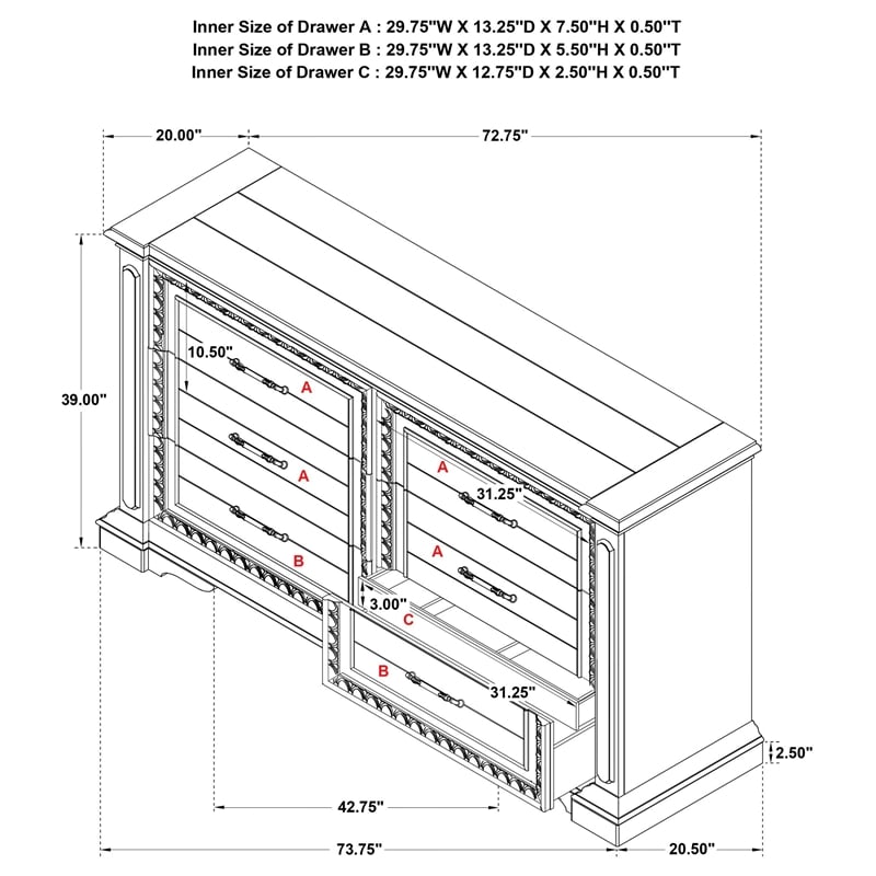 Coaster McKinney 5-Piece Wood California King Bedroom Set in Vintage White