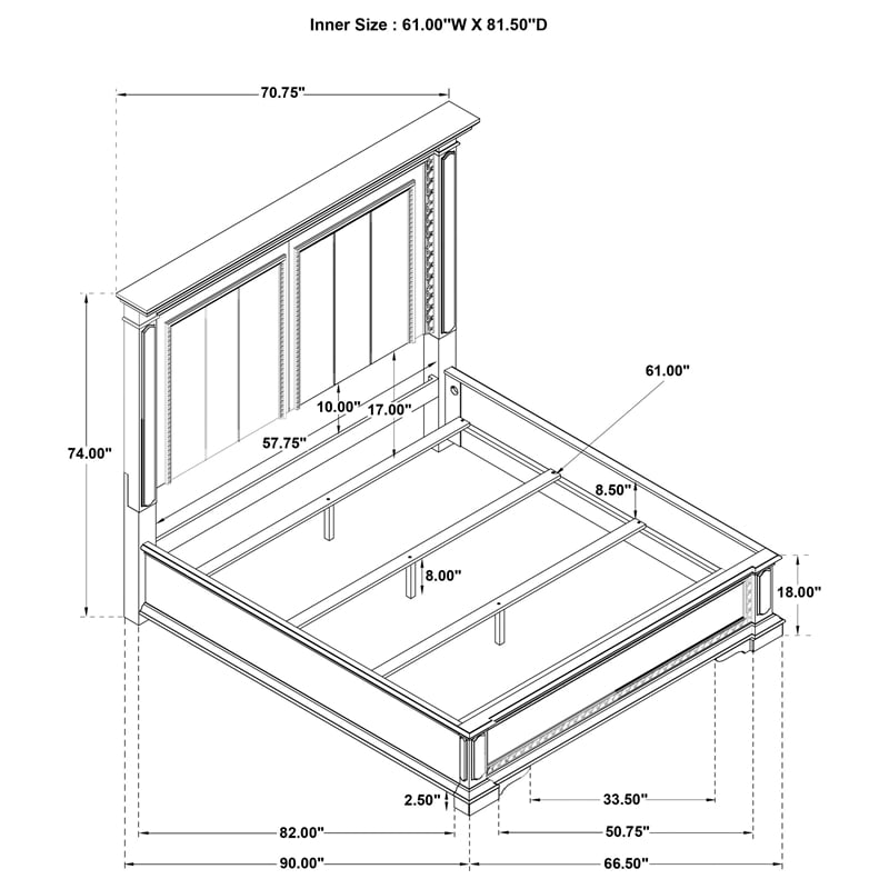Coaster McKinney 5-Piece Wood Queen Bedroom Set in Vintage White