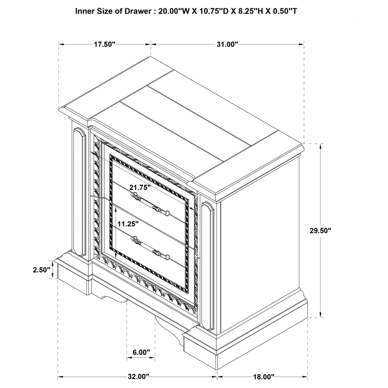Coaster McKinney 5-Piece Wood Queen Bedroom Set in Vintage White