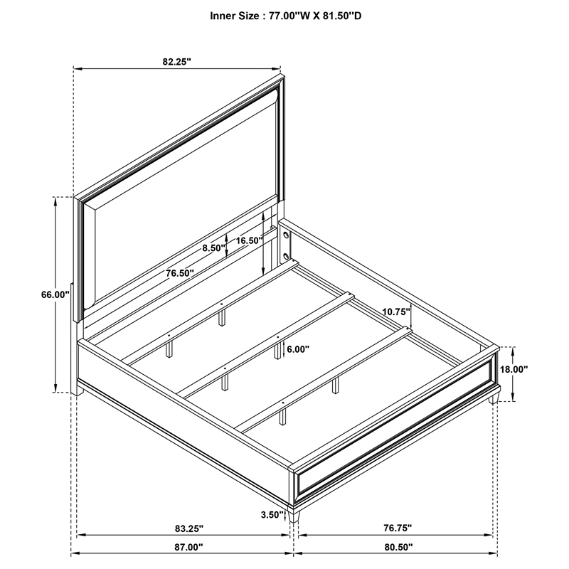 Coaster Pembroke 4-Piece Wood Eastern King Bedroom Set in Washed Oak Brown