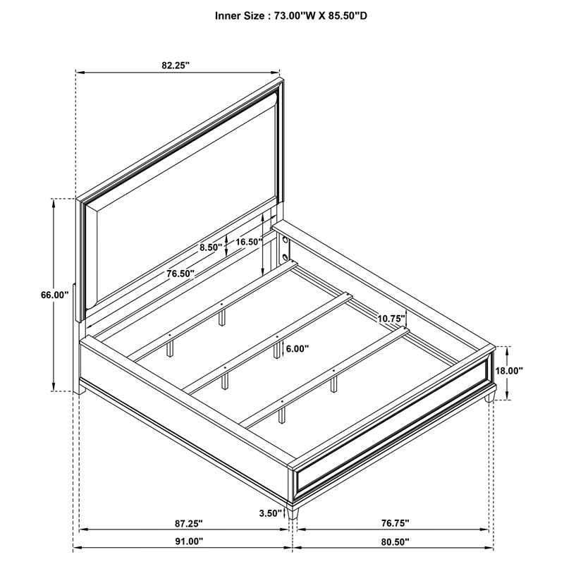 Coaster Pembroke 5-Piece Wood California King Bedroom Set in Washed Oak Brown