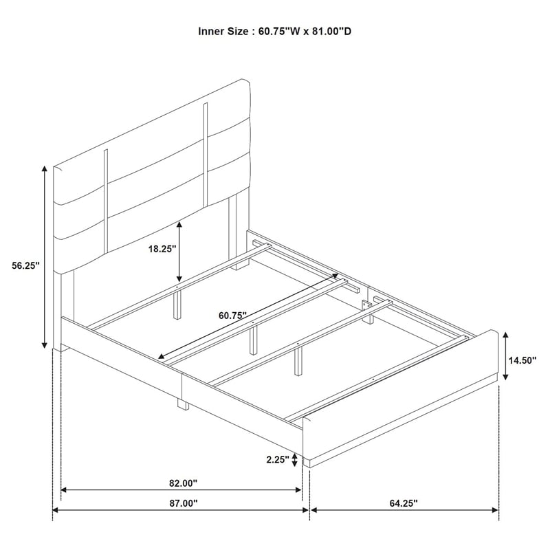 Coaster Ines 5-Piece Wood & Fabric Queen Bedroom Set in Navy Blue/White