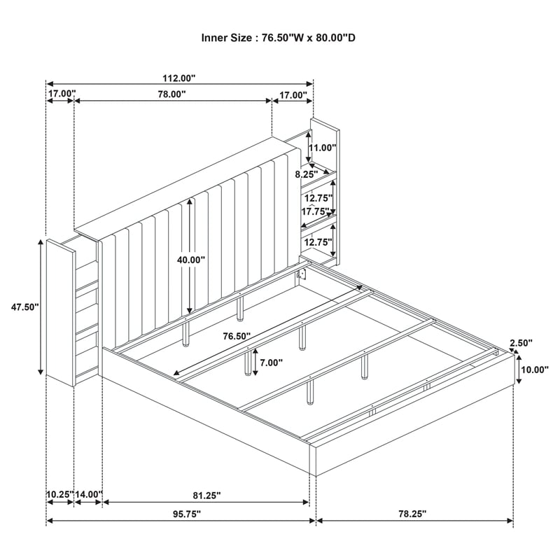 Coaster Arielle 4-Piece Wood Eastern King Bedroom Set in Light Oak Brown/Tan