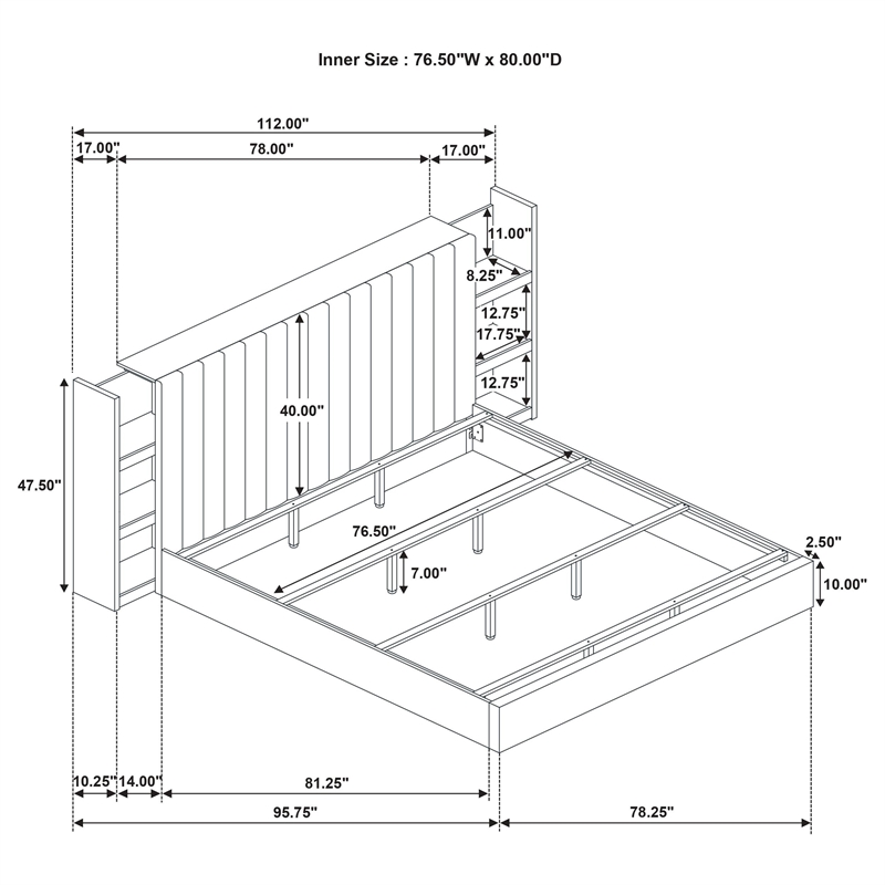 Coaster Arielle 5-Piece Wood Eastern King Bedroom Set in Light Oak Brown/Tan