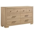 Coaster Arielle 4-Piece Wood Queen Bedroom Set in Light Oak Brown/Tan