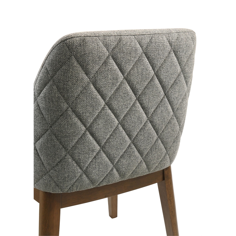 Coaster Franklin 5-Piece Fabric & Wood Round Dining Table Set in Gray/Dark Oak