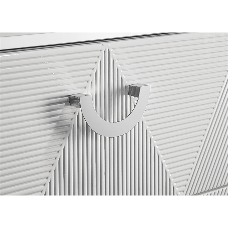 Coaster Cassia 4-Piece Wood Queen LED Bedroom Set in White High Gloss