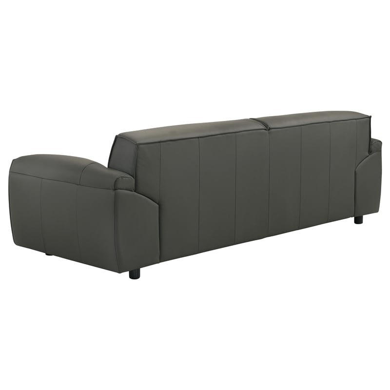 Coaster Buxton 2-Piece Upholstered Leather Sofa Set in Graphite Gray