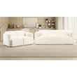 Coaster Dorset 2-Piece Contemporary Fabric Round Track Arm Sofa Set in White