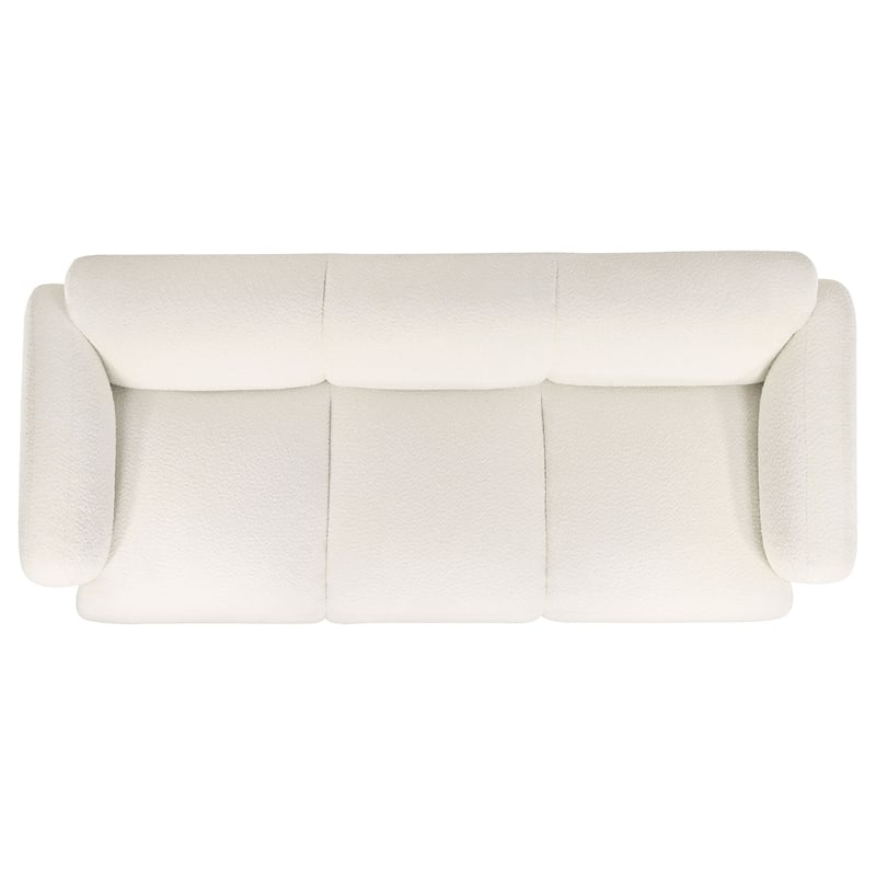 Coaster Dorset 2-Piece Contemporary Fabric Round Track Arm Sofa Set in White