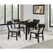 Coaster Catley 5-Piece Wood Drop Leaf Dining Table Set in Dark Coffee Brown
