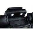 Coaster Zuma 3-Piece Contemporary Faux Leather Dual Power LED Sofa Set in Black
