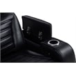 Coaster Zuma 3-Piece Contemporary Faux Leather Dual Power LED Sofa Set in Black