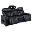 Coaster Zuma 3-Piece Contemporary Faux Leather Dual Power LED Sofa Set in Black