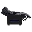 Coaster Zuma 3-Piece Contemporary Faux Leather Dual Power LED Sofa Set in Black