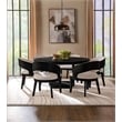 Coaster Leandro 7-Piece Round Wood Dining Set in Burnished Black/Cream