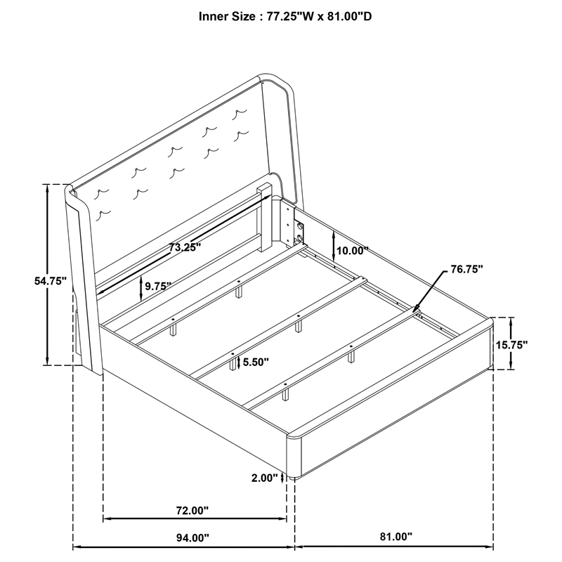 Coaster Leandro 4-Piece Wood Eastern King Bedroom Set in Burnished Black
