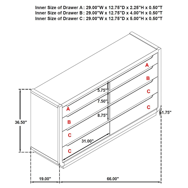 Coaster Leandro 4-Piece Wood Queen Bedroom Set in Burnished Black