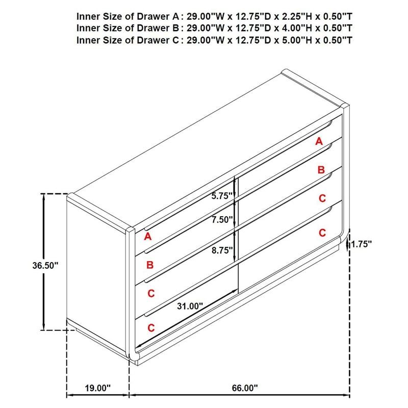 Coaster Leandro 5-Piece Wood Eastern King Bedroom Set in Burnished Black