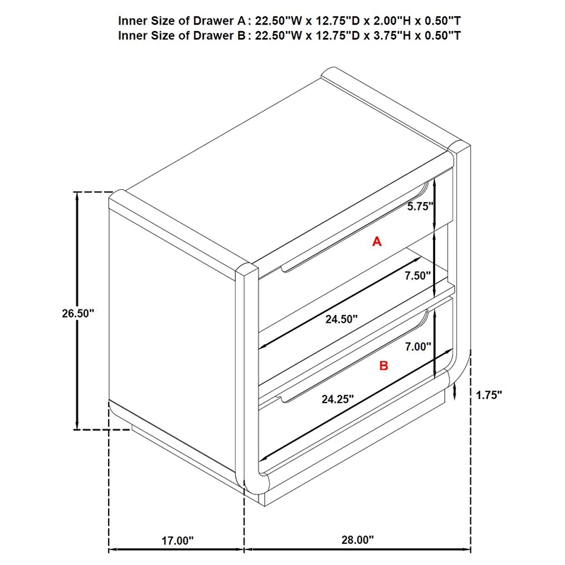 Coaster Leandro 5-Piece Wood Queen Bedroom Set in Burnished Black