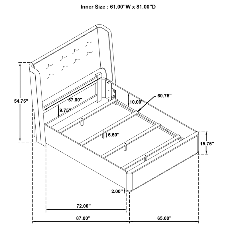Coaster Leandro 5-Piece Wood Queen Bedroom Set in Burnished Black
