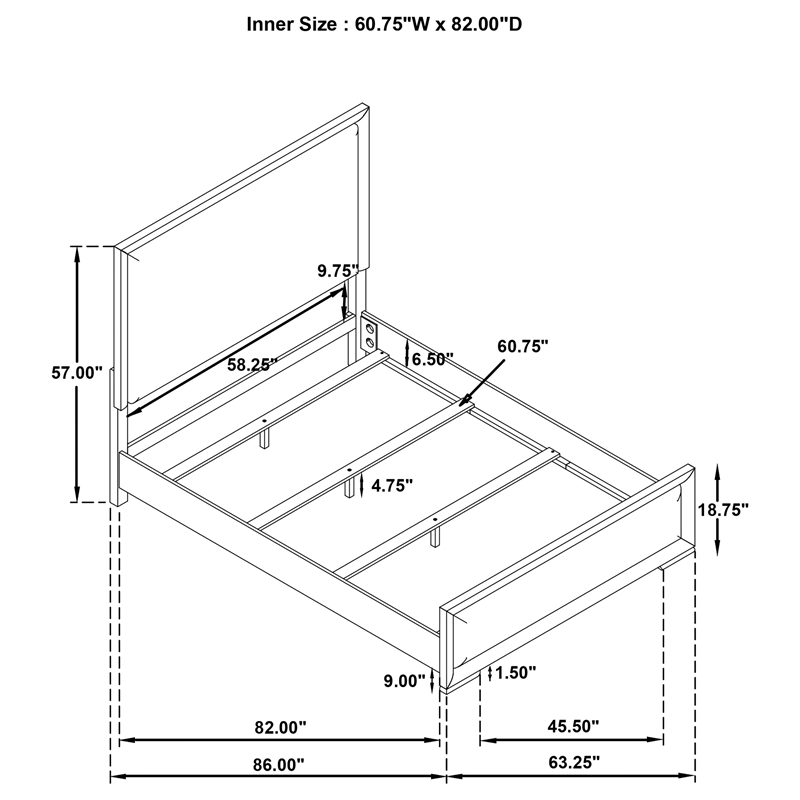 Coaster Gracemont 4-Piece Contemporary Wood Queen Bedroom Set in White