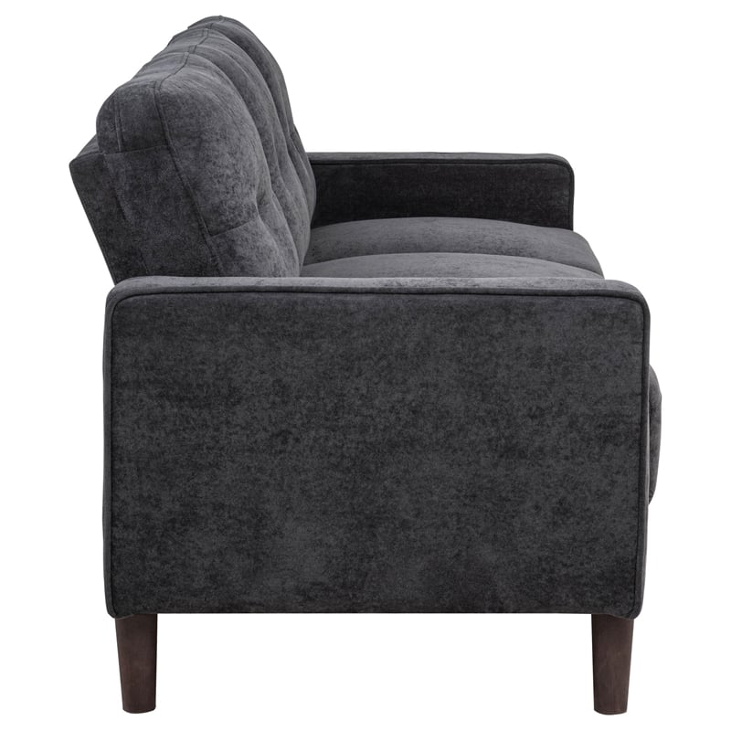 Coaster Bowen II 2-Piece Upholstered Fabric Track Arm Sofa Set in Steel Gray