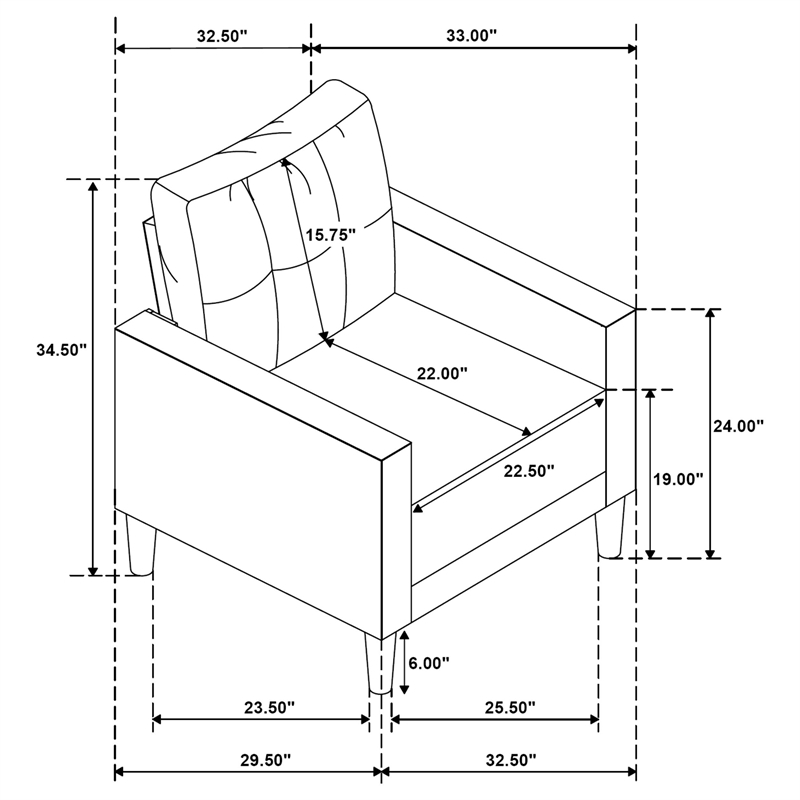 Coaster Bowen II 3-Piece Upholstered Fabric Track Arm Sofa Set in Steel Gray