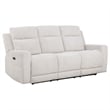 Coaster Kennett 2-Piece Chenille Power Reclining Sofa Set in Ivory White