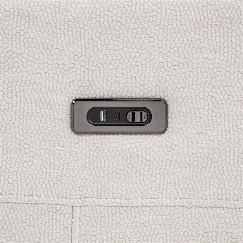 Coaster Kennett 2-Piece Chenille Power Reclining Sofa Set in Ivory White