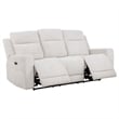 Coaster Kennett 2-Piece Chenille Power Reclining Sofa Set in Ivory White