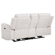 Coaster Kennett 2-Piece Chenille Power Reclining Sofa Set in Ivory White